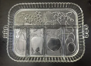 Bandeja de plato de 5 piezas de vidrio Indiana vintage plato de frutas abuela cottagecore - Imagen 1 de 2