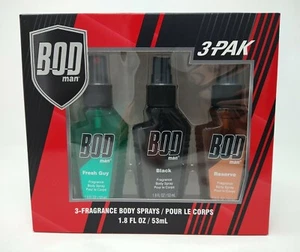 3 Pack Bod Man 1.8oz Men's Fragrance Body Sprays - Fresh Guy, Black, Reserve - Picture 1 of 6