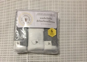 Burt's Bees Baby 6 Washcloths, Absorbent Knit Terry, Super Soft 100% Organic - Picture 1 of 3