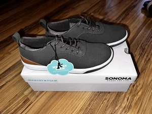 SONOMA Boys Shoe Size 4 Cattle Gray Memory Foam Lace Up Sneakers NEW - Picture 1 of 7