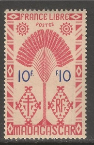 Madagascar (French) #253 (A16) VF MINT LH - 1943 10fr Traveler's Tree - Picture 1 of 1