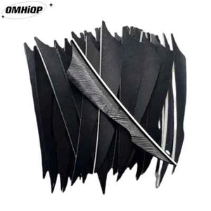50Pcs 4" Sting Arrow Feathers Black Archery Arrow Feather Fletches RW LW - Picture 1 of 6