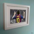7x5 White Signed Lionel Messi Barcelona Photo Picture Frame Autographed 1