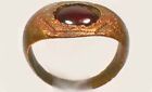 Römischer Ring Pannonien (Ungarn) AD300 Größe 61⁄2 antik 19. Jh. norwegischer Granat 11⁄4kt