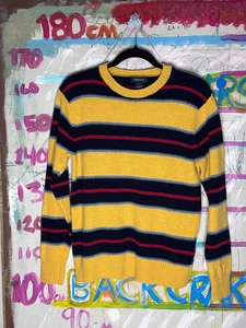 GANT Striped Lambswool Sweater – Size L – Yellow / Navy / Red - Imagen 1 de 9