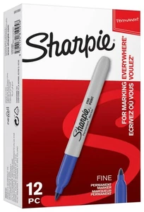 SHARPIE - Fine Bullet Tip Permanent Marker Pens - Pack of 12 (Blue) - Picture 1 of 1