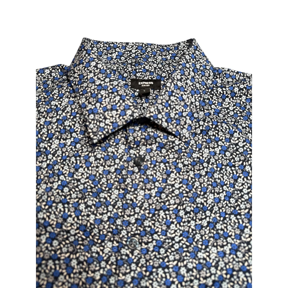 Camisa de vestir Express ajustada con estampado floral manga larga con botones para hombre grande nueva con etiquetas Foto 1 de 4