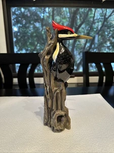 Seltene große Himmelsschnitzer Sandguss Specht tiefe Wälder Prinz Skulptur gestapelt - Bild 1 von 10