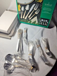 Towle 45 Piece Stainless Steele Flatware Set For 8 + 5 Piece Hostess Set *NIB* - Picture 1 of 7