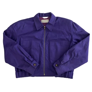 Liz Claiborne Vintage 80s 90s Indie Twee Crop Cotton Twill Bomber Jacket Size S - Picture 1 of 8