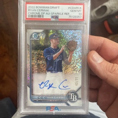PSA 10 Ryan Cermak 2022 Bowman Draft Chrome 1st Auto RC Sparkle Refractor /71🔥 - Image 1 of 3