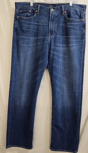 Lucky Brand Jeans Mens 36X32 Blue Denim Cotton Stretch Ankle Straight Leg Pocket - Picture 1 of 9