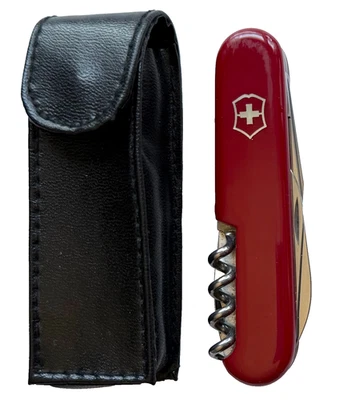 NUEVA NAVAJA SUIZA ROJA MARLBORO VICTORINOX MULTIHOJA CON FUNDA DE CUERO Foto 1 de 4
