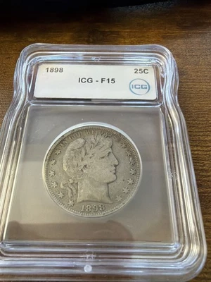 1898 Barber Half Dollar – ICG F15 Error Holder - Image 1 of 4