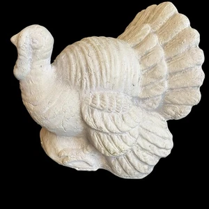 Smith & Hawken Rustic White Ceramic Turkey Figurine Thanksgiving Decor - Picture 1 of 8