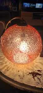 DE COLECCIÓN MCM Naranja Vidrio SWAG TECHO COLGANTE LÁMPARA GLOBO Textura Elevada - Imagen 1 de 8