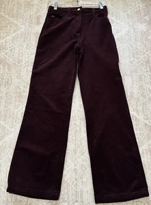 Pantalones Lacoste para mujer talla 0 rojo borgoña pana pantalón holgado tiro alto - Imagen 1 de 15