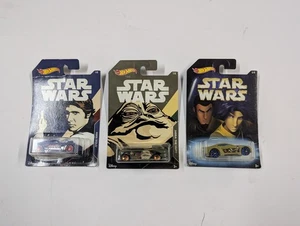 Lotto 3 auto personaggi Hot Wheels Star Wars, 2017, Han, Jabba, Kanan, Ezra - Foto 1 di 2