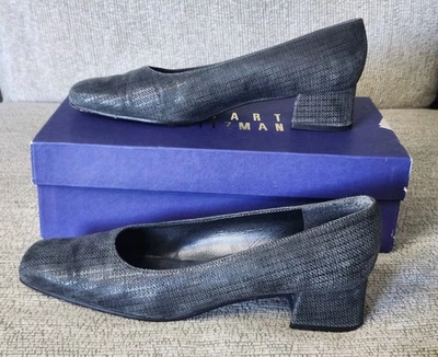 Stuart Weitzman каблуки в любом случае серый шотландский наппа замшевые туфли без шнурков женщин 7 N - Изображение 1 из 4