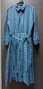 Tucker NYC Allyson Midi Dress Indigo Sound in Organic Cotton Poplin Size XL NWT - Picture 1 of 16