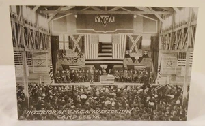 Interior de YMCA Auditorio Camp Lee Va. Primera Guerra Mundial Postal  - Imagen 1 de 2