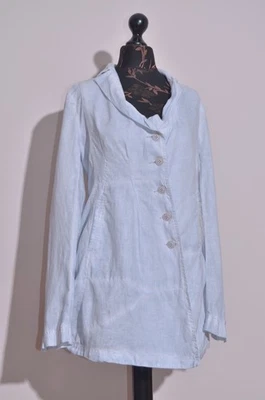 Rundholz Black Label Light Blue Linen Lightweigh Coat  Asymmetric Avant Garde S - Image 1 of 4