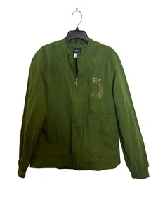 Vintage Baby Phat Green Bomber Jacket With Gold Crest Logo Small Lightweight Cot - Picture 1 of 4