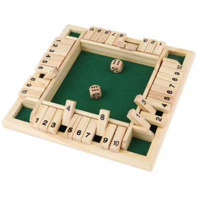 The Box Wooden Traditional Pub Dice Family Kids Childrens Game 4 Players Shut - Image 1 of 4