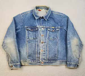 VTG RUSTLER Denim Jacket Mens Extra Large 90's GREAT FADE & WEAR Grunge USA Made - Picture 1 of 14