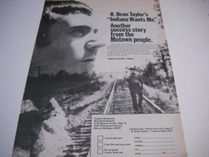 R. DEAN TAYLOR Indiana Wants Me is Motown success 1970 Promo Poster Ad - Picture 1 of 1