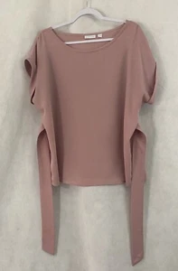 New York & Company Women Top Size Large Pink Short Sleeve - Picture 1 of 5