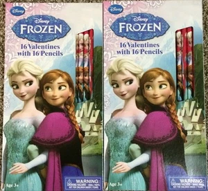 32 Pencils Disney Frozen Princess Elsa Anna 32 Valentine Party Pack Favors NIP - Picture 1 of 4