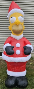 2002 Gemmy Airblown Inflatable Homer Simpson Santa 8' Tall Recoated for Parts - Bild 1 von 17