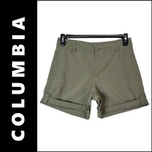 Columbia Olive Green Short Size 8 Women Flat Front Dri Fit