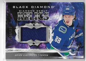 2018-19 BLACK DIAMOND DEBUT RELICS ADAM GAUDETTE GAME-WORN JSY #AG CANUCKS /299  - Picture 1 of 2