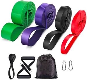 Juego de 4 bandas de resistencia de alta resistencia para gimnasio ejercicio pull up fitness entrenamiento - Imagen 1 de 30