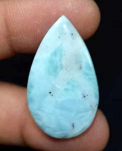 Natural Larimar Pear Cabochon 40.25 Ct, Dominican Larimar Gemstone - Picture 1 of 4