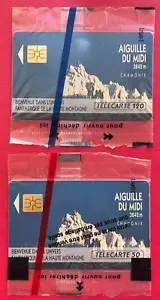Lot de 2 télécartes neuf sous blister Aiguille du midi publiques 50 & 120 unités - Zdjęcie 1 z 2