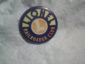 LIONEL TRAIN RAILROADER CLUB PINBACK PULSANTE, giocattolo, vintage - Foto 1 di 3