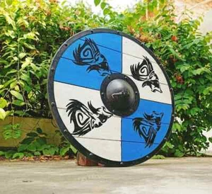 Fenrir Wolf Wikinger Schild Holz Battleworn Kostüm Requisite LARP Reenactment Geschenk - Bild 1 von 1