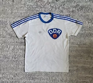 DDR ADIDAS JERSEY FROM 80s EAST GERMANY TRIKOT SIZE 52/54 FOOTBALL SHIRT - Picture 1 of 10