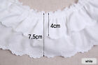 1yds Broderie Anglaise Gathered Eyelet Lace Trim 3"(7.5cm)  Yh1464a Laceking2013