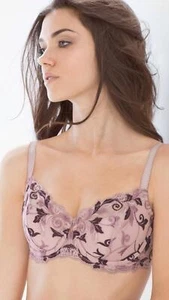Soma Sensuous Lace 34D Balconette Bra Vintage Pink Marsala Padded - Picture 1 of 1