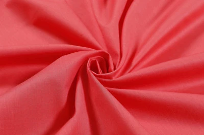 Solid Cotton Red Fabric DIY Upholstery Shirt Pants Curtain Costume Cloths By YD - Image 1 of 3