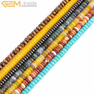 Cuentas sueltas Rondelle natural ágata azul lapislázuli fabricación de joyas 15"" 3x6 mm - Imagen 1 de 47