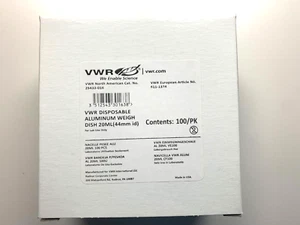 VWR 25433-016 20 ML 44 mm Aluminium Wiegeschale (100er Pack) - Neu im Karton - Bild 1 von 1
