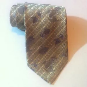 NEW Robert Talbott NORDSTROM Silk NECK TIE Gold & Silver Woven Fishing Lure Fish - Picture 1 of 7
