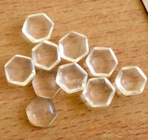 Piedra preciosa calibrada cabujón hexagonal de cuarzo de cristal natural de 5 piezas de 10 mm a 20 mm - Imagen 1 de 5