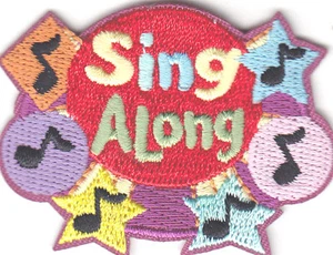 SING ALONG Iron On Patch Singing Music Songs - Picture 1 of 2