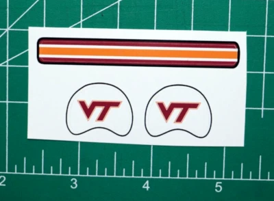Virginia Tech Hokies VT Miniature Football Gumball Helmets *DIECUT DECALS*ACC D1